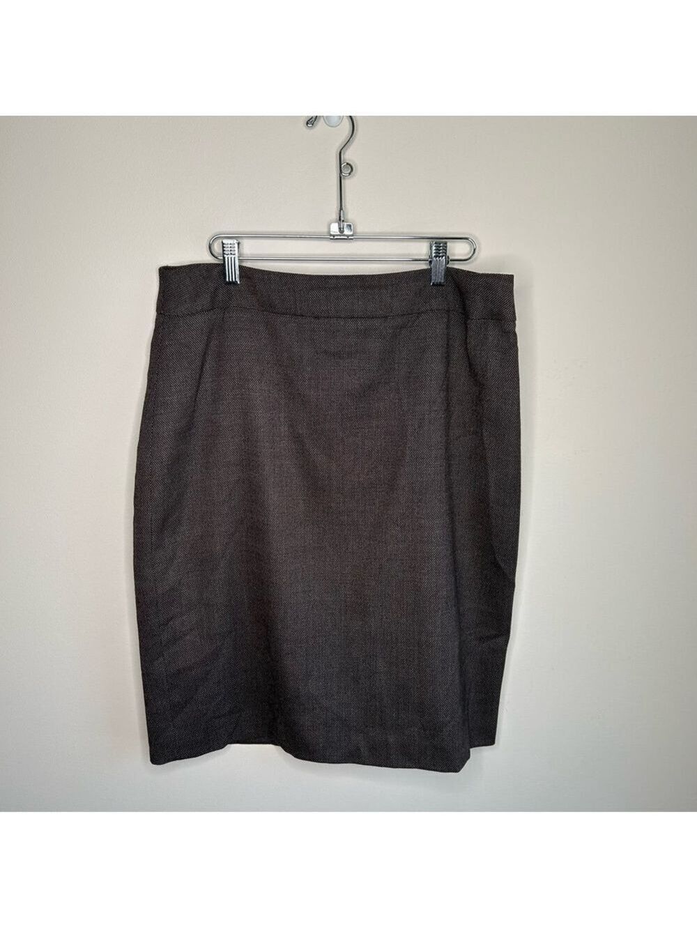 Armani Collezioni Brown White Micro Weave Pencil Skirt Size 14